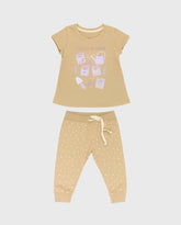 Pijama Pantalon Manga Corta Regadera Café